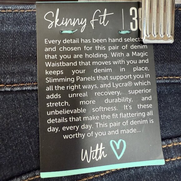 Lularoe Skinny Fit Jeans Size 30 Blue Dark Wash Distressed Raw Hem Stretch NWT - Picture 10 of 10